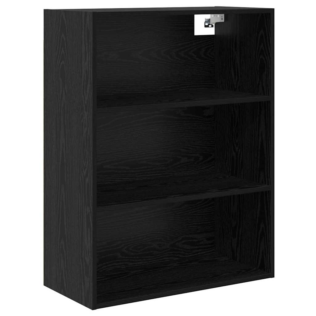 Highboard Wandgemonteerd 2 pcs Zwart Eiken Bewerkt hout