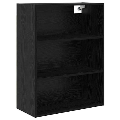 Highboard Wandgemonteerd 2 pcs Zwart Eiken Bewerkt hout