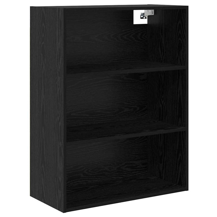 Highboard Wandgemonteerd 2 pcs Zwart Eiken Bewerkt hout