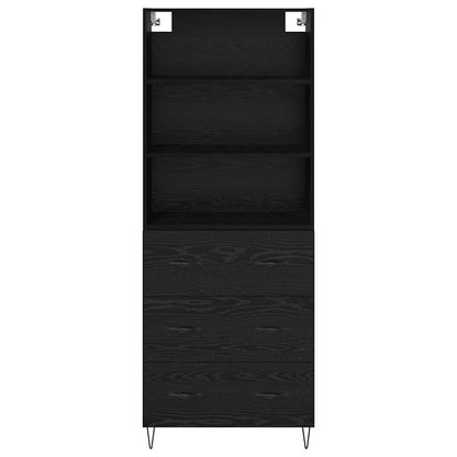 Highboard Wandgemonteerd 2 pcs Zwart Eiken Bewerkt hout