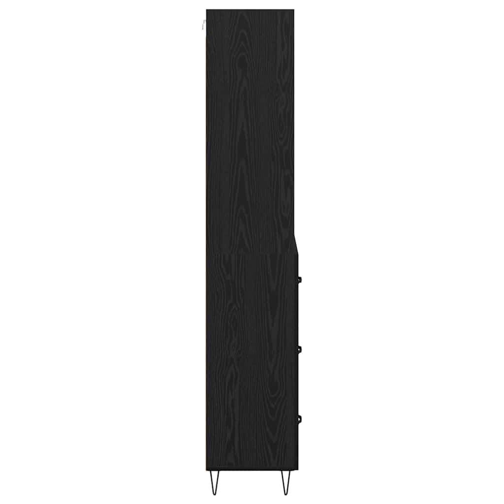 Highboard Wandgemonteerd 2 pcs Zwart Eiken Bewerkt hout
