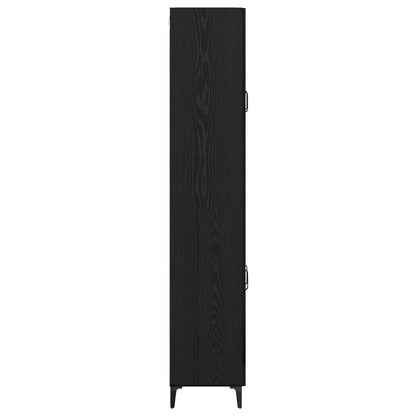 Highboard Zwart Eiken 69,5 x 34 x 180 cm Bewerkt hout