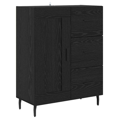 Highboard 2 pcs Zwart eiken 69,5 x 34 x 180 cm Bewerkt hout