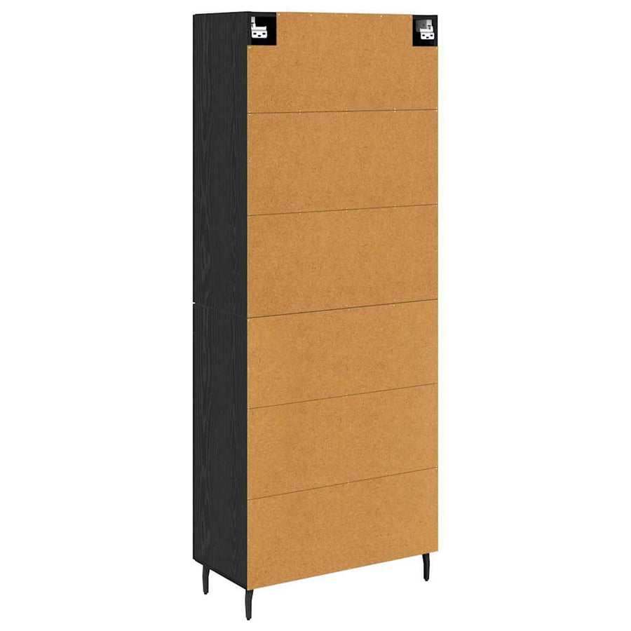 Highboard 2 pcs Zwart eiken 69,5 x 34 x 180 cm Bewerkt hout