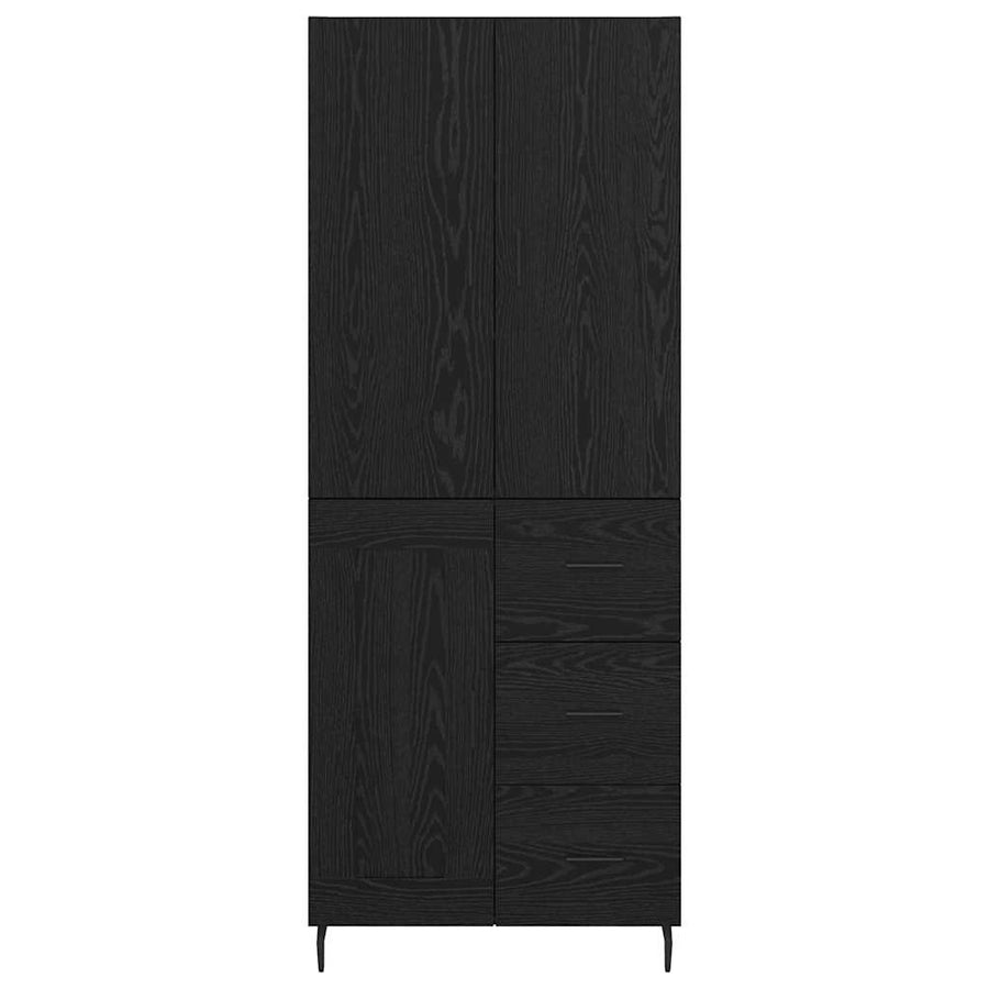 Highboard 2 pcs Zwart eiken 69,5 x 34 x 180 cm Bewerkt hout