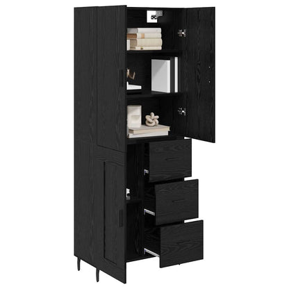 Highboard 2 pcs Zwart eiken 69,5 x 34 x 180 cm Bewerkt hout