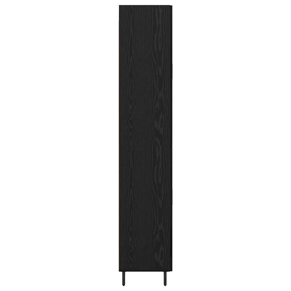 Highboard 2 pcs Zwart eiken 69,5 x 34 x 180 cm Bewerkt hout
