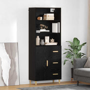 Hoge kast zwart eiken 69,5x32,5x180 cm