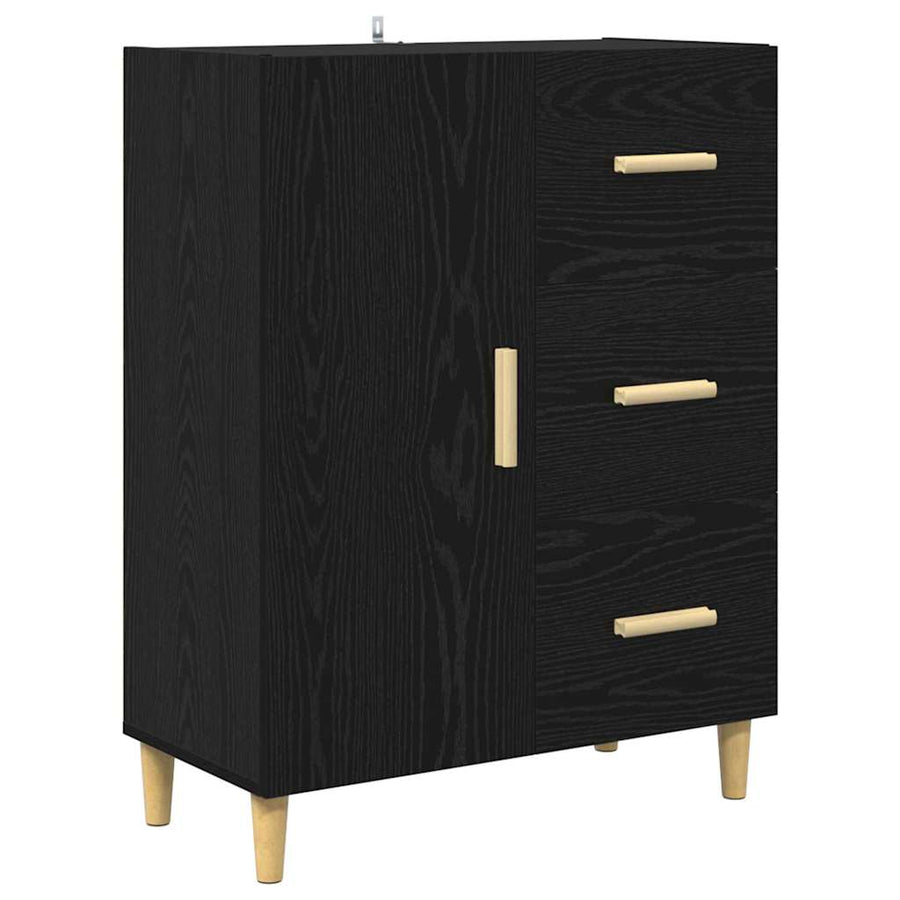 Highboard 2 pcs Zwart Eiken 69,5 x 34 x 180 cm Bewerkt hout