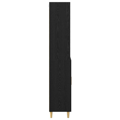 Highboard 2 pcs Zwart Eiken 69,5 x 34 x 180 cm Bewerkt hout