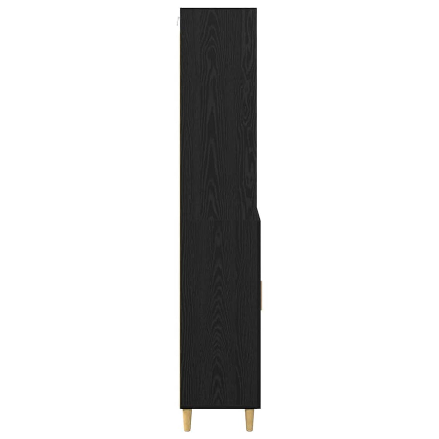 Highboard 2 pcs Zwart Eiken 69,5 x 34 x 180 cm Bewerkt hout