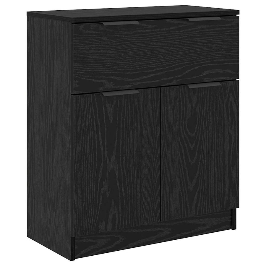 Dressoirs 3 pcs Zwart eiken 69,5 x 34 x 180 cm Bewerkt hout