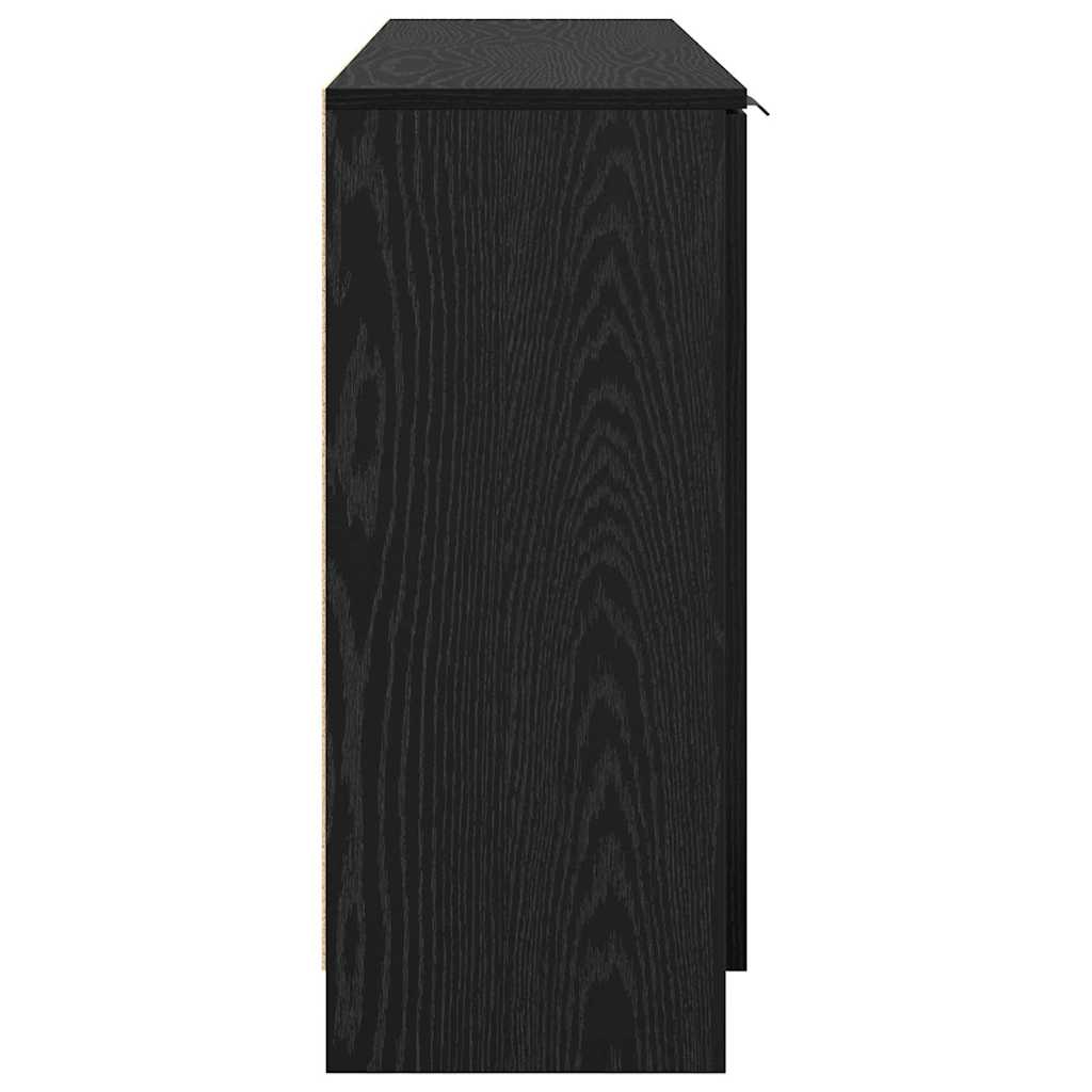 Dressoirs 3 pcs Zwart eiken 69,5 x 34 x 180 cm Bewerkt hout