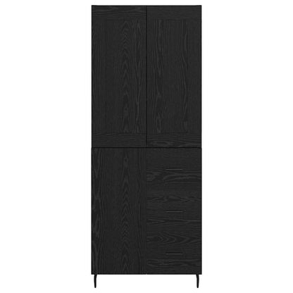 Highboard 2 pcs Zwart Eiken 69,5 x 34 x 180 cm Bewerkt hout