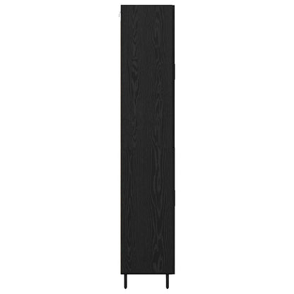 Highboard 2 pcs Zwart Eiken 69,5 x 34 x 180 cm Bewerkt hout