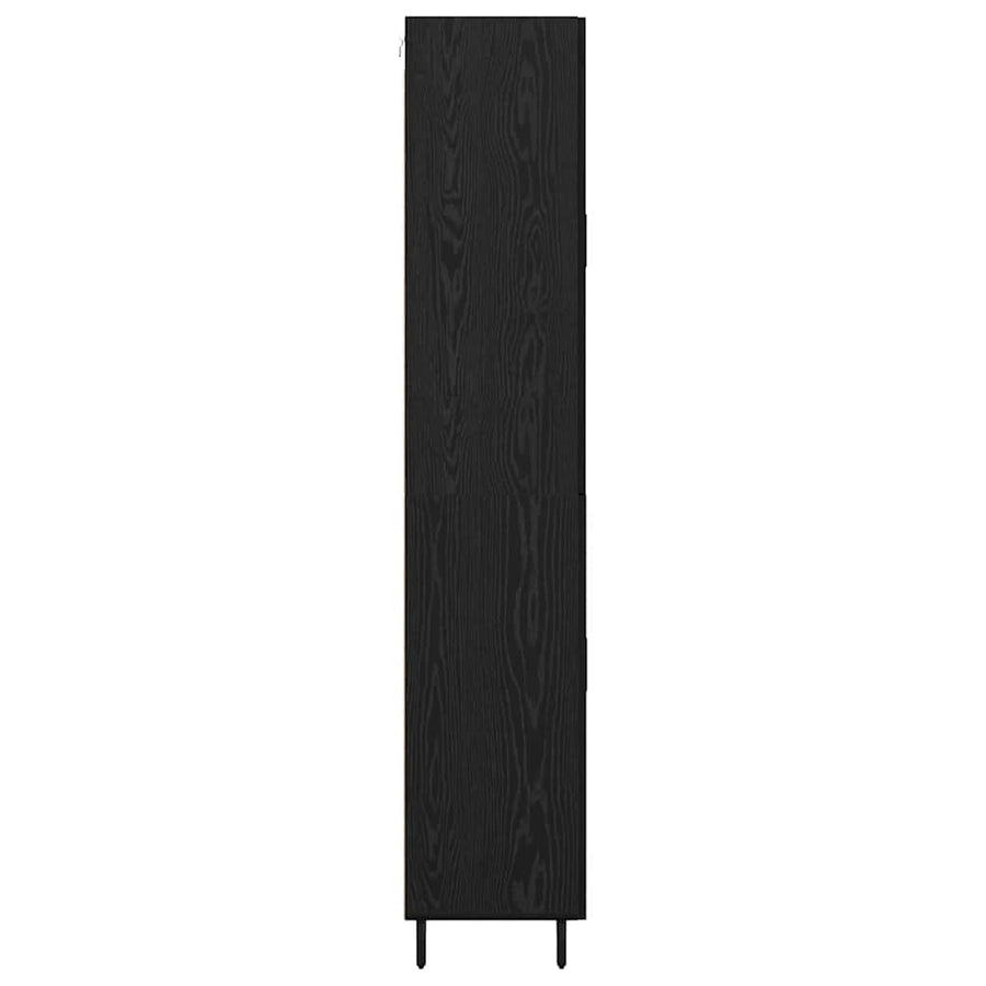 Highboard 2 pcs Zwart Eiken 69,5 x 34 x 180 cm Bewerkt hout