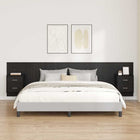 Headboard With Cabinet with drawer 3 pcs Black Oak Engineered Wood