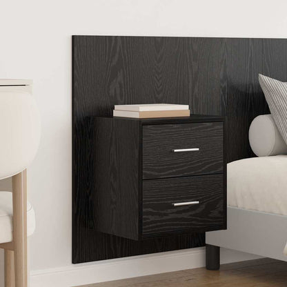 Hoofdbord Met Kast met lade 3 pcs Zwart Eiken Bewerkt hout