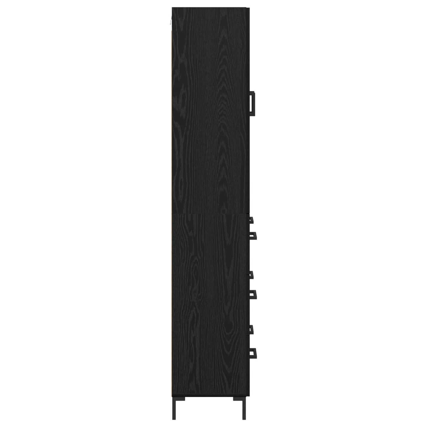 Highboard met lade Zwart Eiken 69,5 x 34 x 180 cm Bewerkt hout
