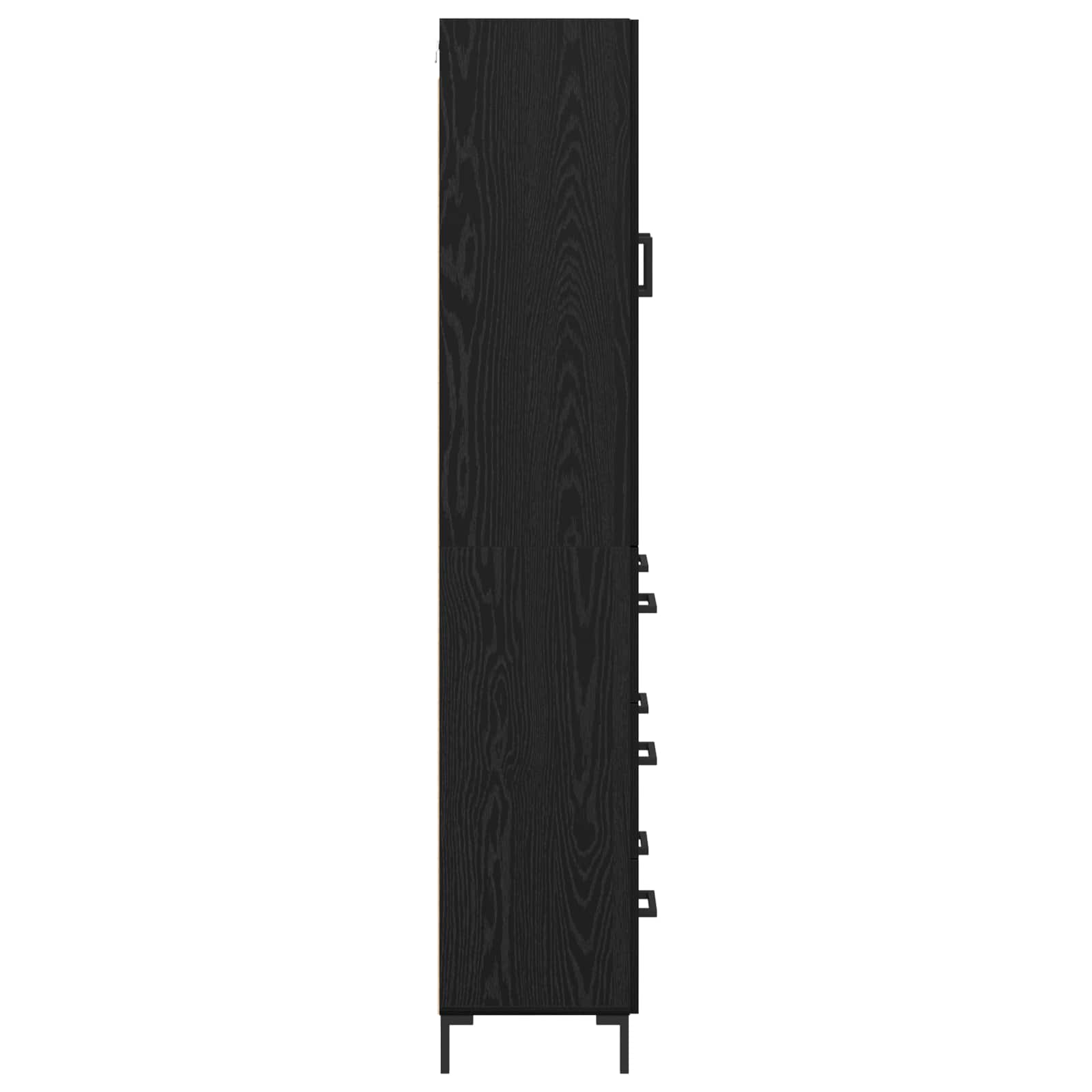 Highboard met lade Zwart Eiken 69,5 x 34 x 180 cm Bewerkt hout
