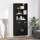 Tall Cabinet Black Oak 69.5 x 32.5 x 180 cm Engineered Wood