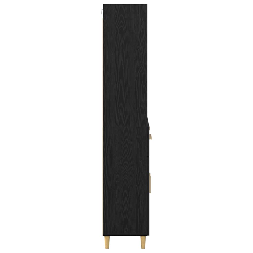Highboard 2 pcs Zwart Eiken 69,5 x 34 x 180 cm Bewerkt hout