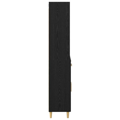 Highboard 2 pcs Zwart Eiken 69,5 x 34 x 180 cm Bewerkt hout