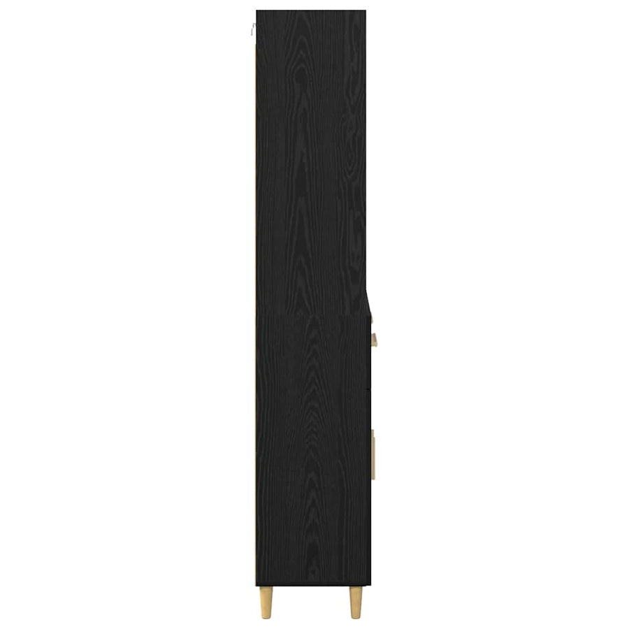 Highboard 2 pcs Zwart Eiken 69,5 x 34 x 180 cm Bewerkt hout