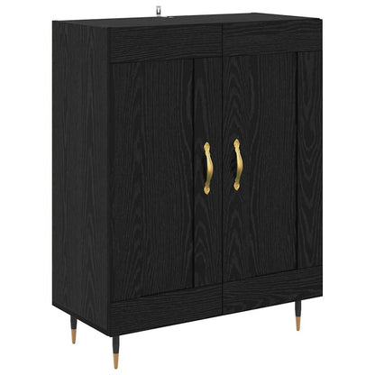 Hoge kast 2 pcs Zwart Eiken 69,5 x 34 x 180 cm Bewerkt hout
