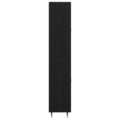 Hoge kast 2 pcs Zwart Eiken 69,5 x 34 x 180 cm Bewerkt hout