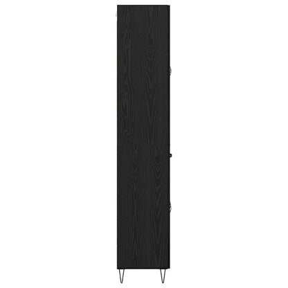 Highboard met lade Zwart Eiken 69,5 x 34 x 180 cm Bewerkt hout