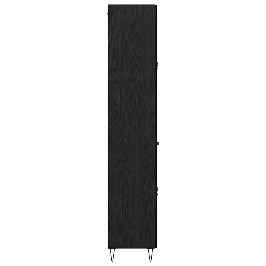 Highboard met lade Zwart Eiken 69,5 x 34 x 180 cm Bewerkt hout