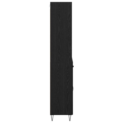 Highboard Wandgemonteerd 2 pcs Zwart Eiken Bewerkt hout