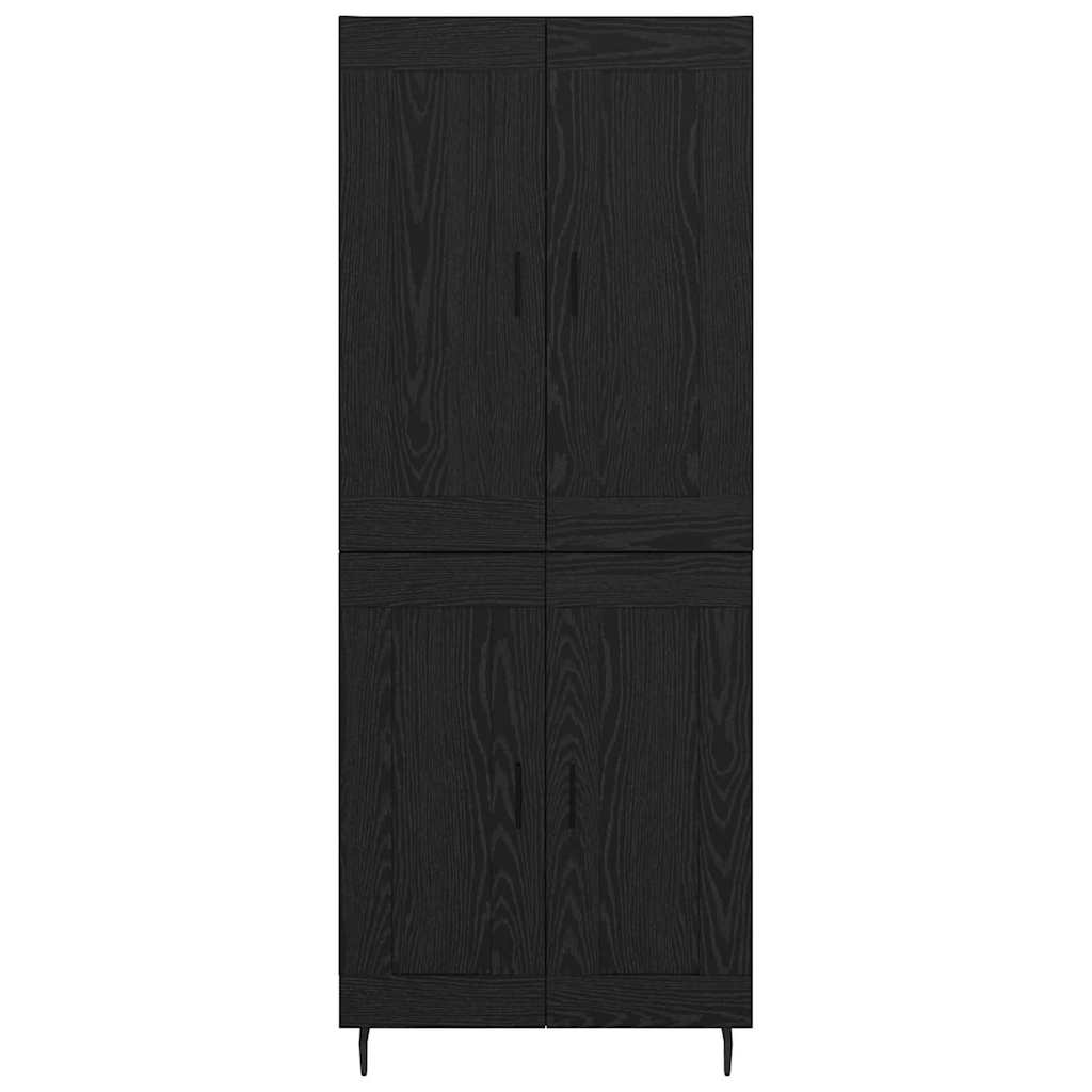 Highboard 2 pcs Zwart Eiken 69,5 x 34 x 180 cm Bewerkt hout