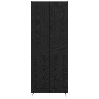 Highboard 2 pcs Zwart Eiken 69,5 x 34 x 180 cm Bewerkt hout