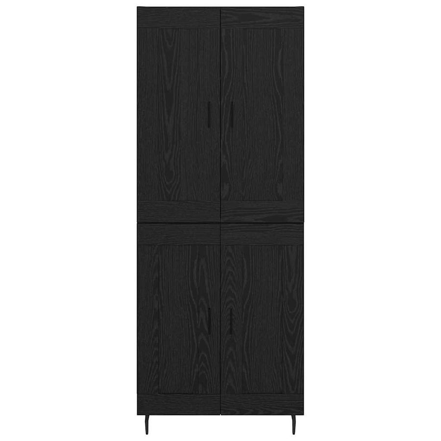 Highboard 2 pcs Zwart Eiken 69,5 x 34 x 180 cm Bewerkt hout
