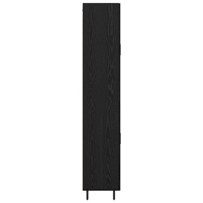 Highboard 2 pcs Zwart Eiken 69,5 x 34 x 180 cm Bewerkt hout