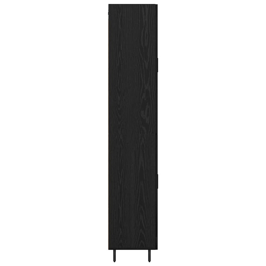 Highboard 2 pcs Zwart Eiken 69,5 x 34 x 180 cm Bewerkt hout