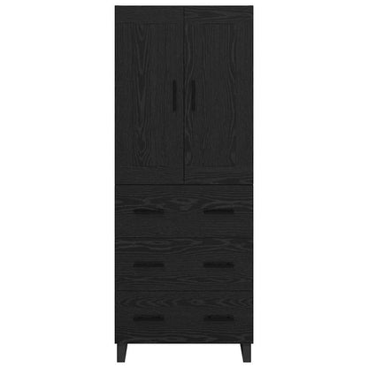 Highboard Wandgemonteerd 2 pcs Zwart Eiken Bewerkt hout