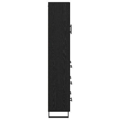 Highboard Wandgemonteerd 2 pcs Zwart Eiken Bewerkt hout