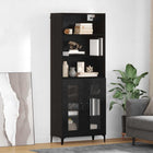Tall Cabinet with Drawer Black Oak 69.5 x 34 x 180 cm Engineered Wood