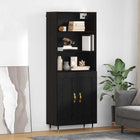 Tall cabinet Black oak 69.5 x 34 x 180 cm Engineered wood