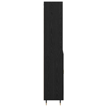 Highboard 2 pcs Zwart eiken 69,5 x 34 x 180 cm Bewerkt hout