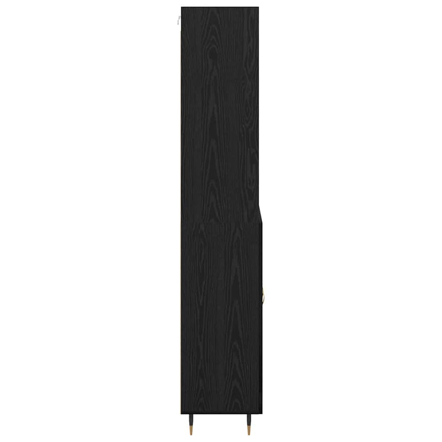 Highboard 2 pcs Zwart eiken 69,5 x 34 x 180 cm Bewerkt hout