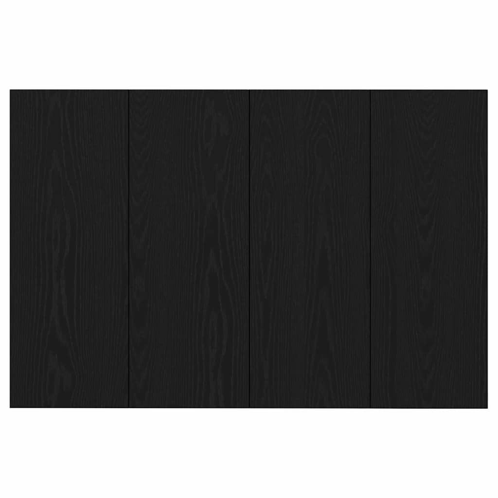 Hoofdbord Met Kast met lade 3 pcs Zwart Eiken Bewerkt hout