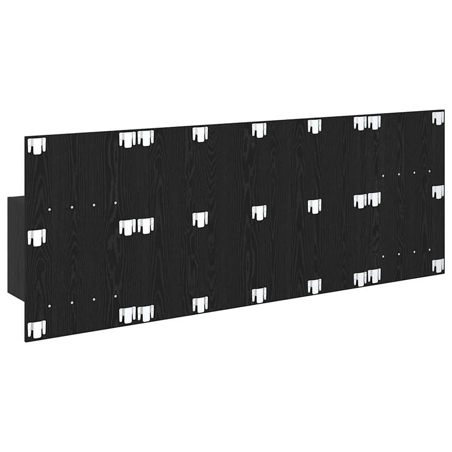 Hoofdbord Met Kast met lade 3 pcs Zwart Eiken Bewerkt hout