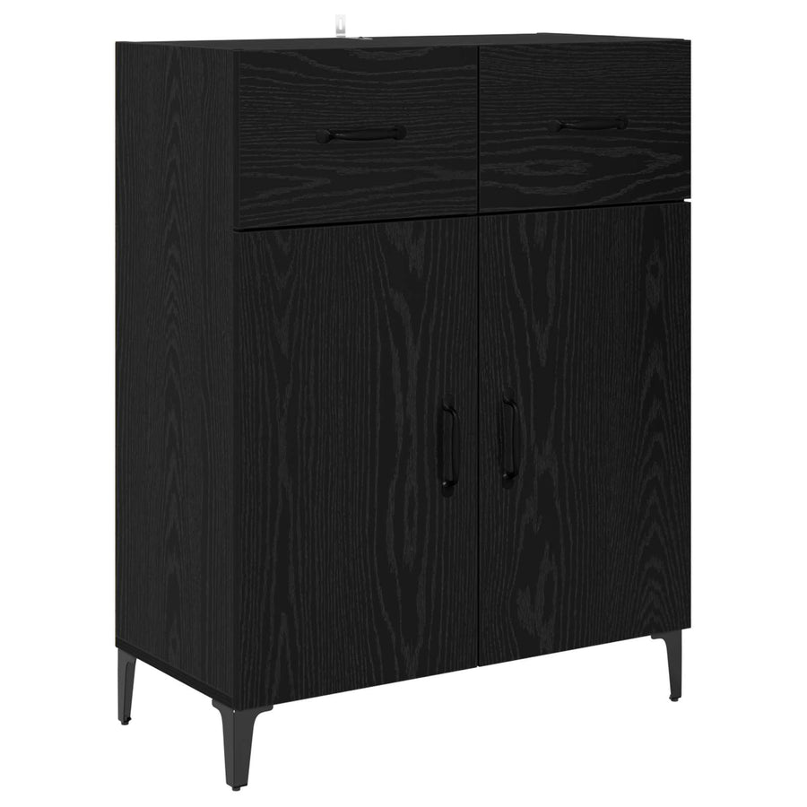 Highboard met lade Zwart Eiken 69,5 x 34 x 180 cm Bewerkt hout