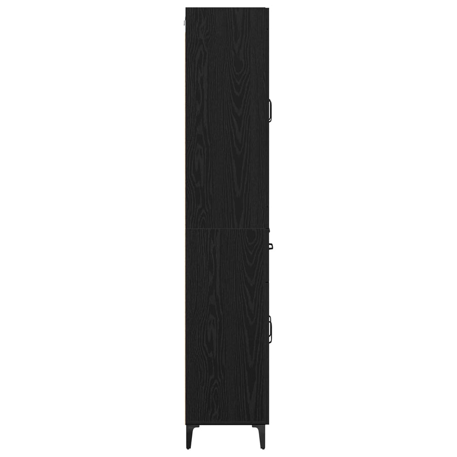 Highboard met lade Zwart Eiken 69,5 x 34 x 180 cm Bewerkt hout