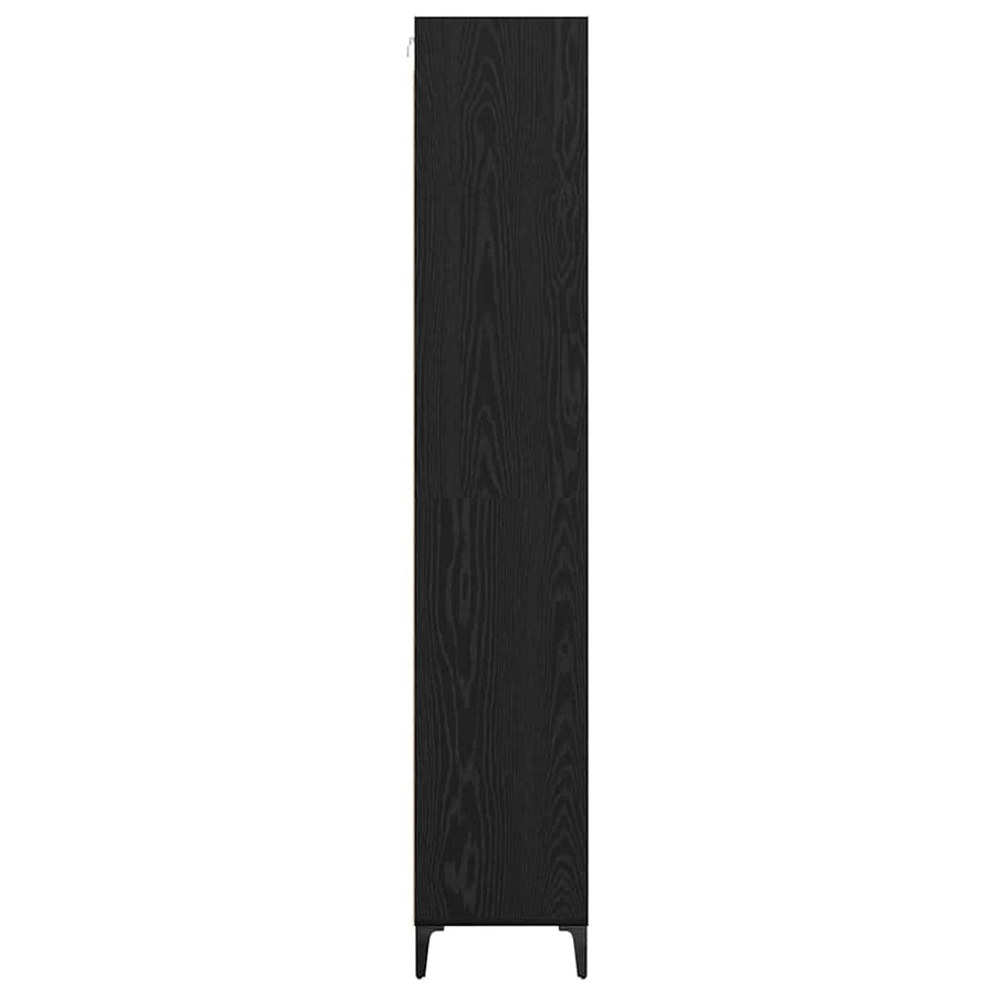 Dressoir Wandgemonteerd 2 pcs Zwart Eiken Bewerkt hout