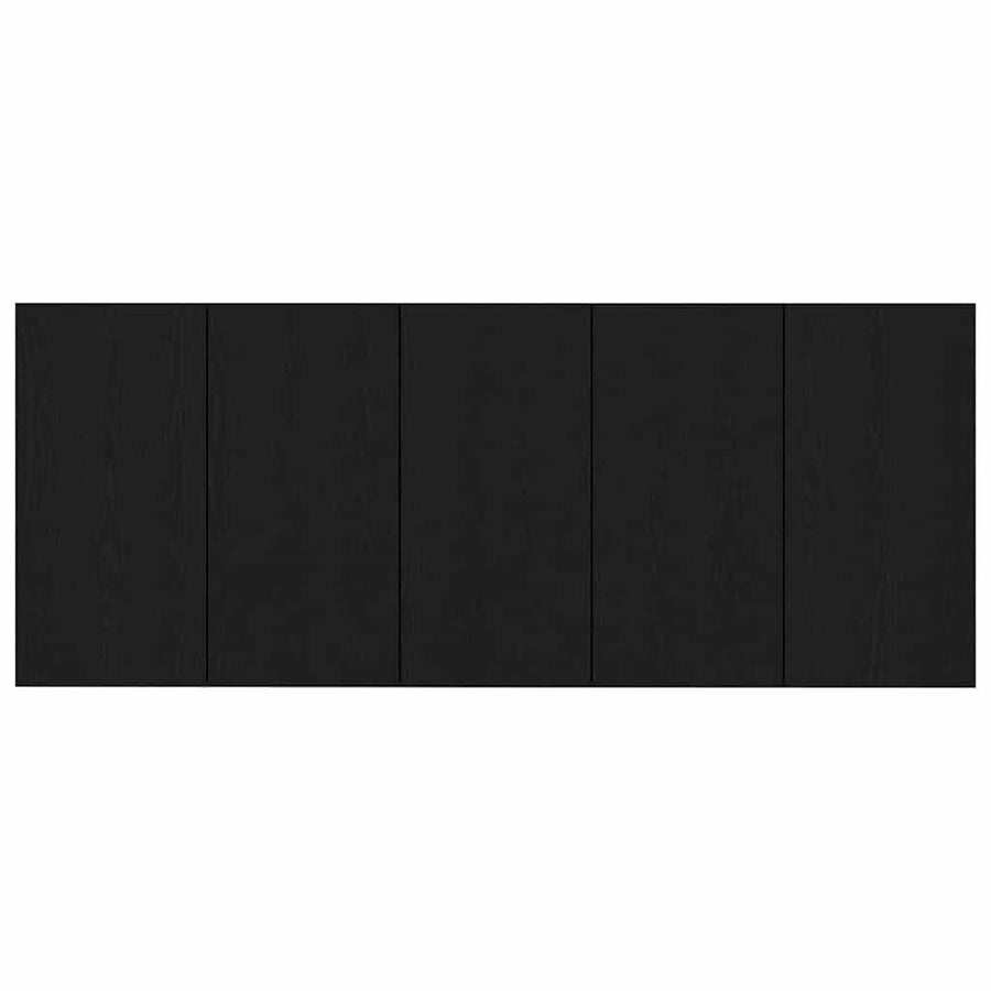 Hoofdbord Met Kast met lade 3 pcs Zwart Eiken Bewerkt hout